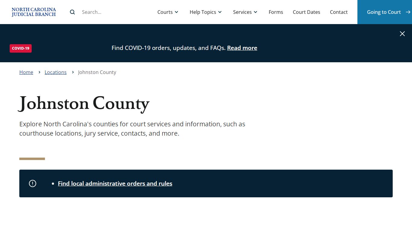 Johnston County | North Carolina Judicial Branch - NCcourts